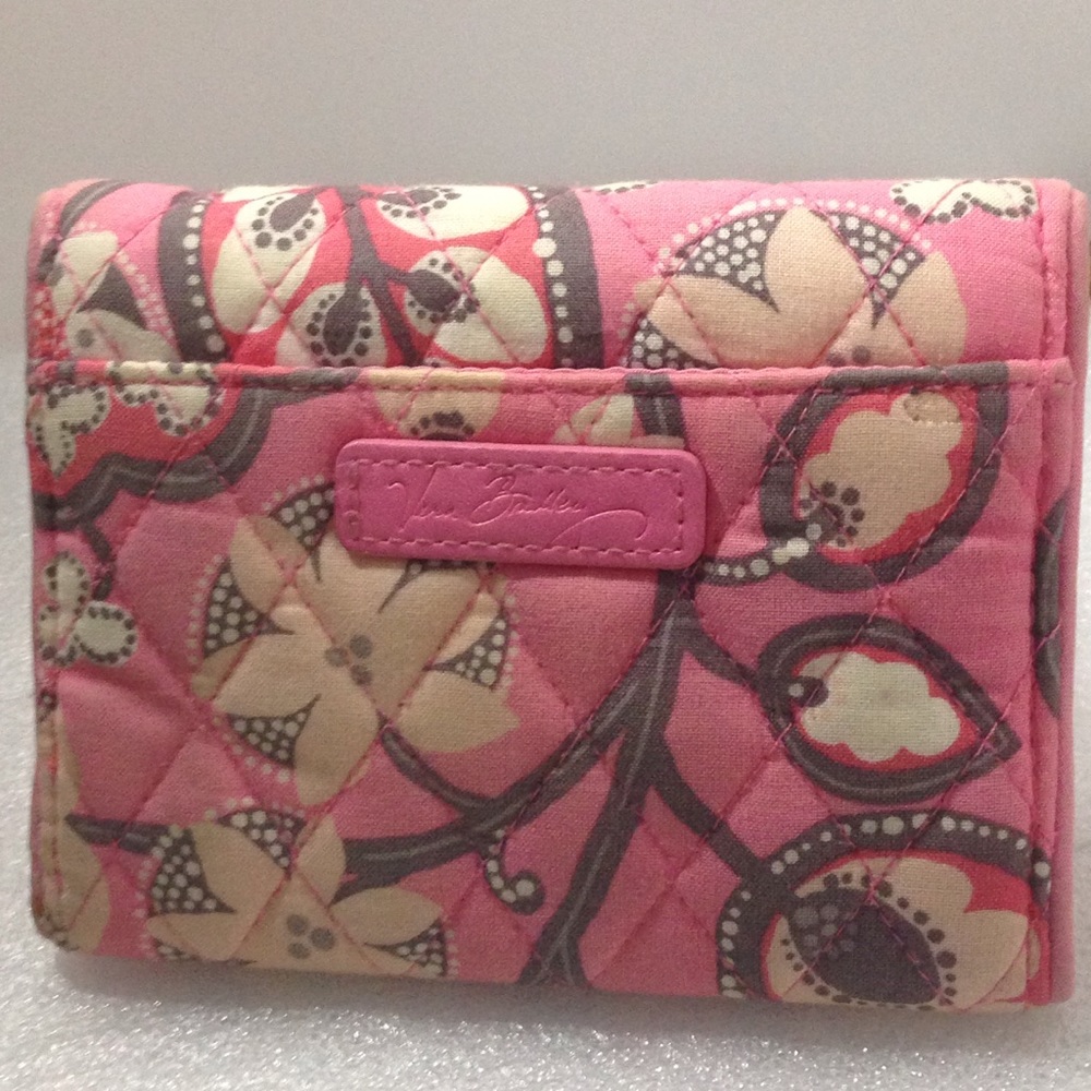 Pink Floral Vera Bradley Trifold Wallet PRE OWNED
